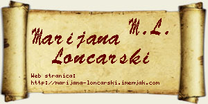 Marijana Lončarski vizit kartica